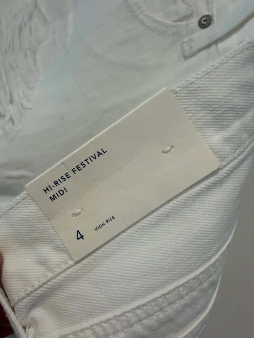 American Eagle Outfitters White Distressed Denim Cutoff Shorts. High rise.